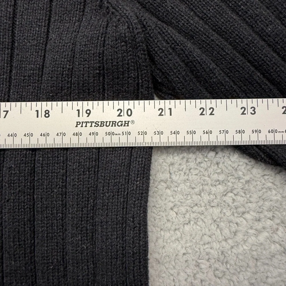 Chaps‎ 70741 Mens XL Black 100% Cotton C28969 Full Zip Ribbed Mock Neck Sweater